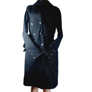 Columbia Titanium Women's Black Omni Shield Animal Print Trench Coat Size M